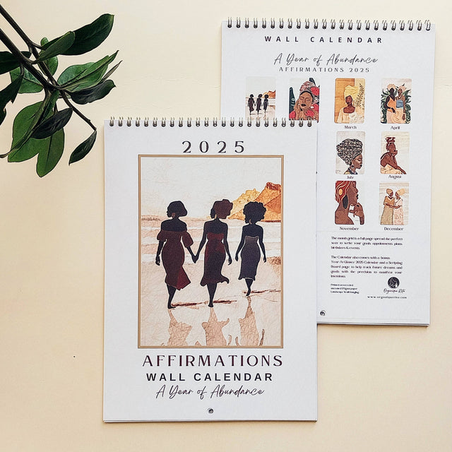 Year of Abundance 2025 Affirmations Wall Art Calendar