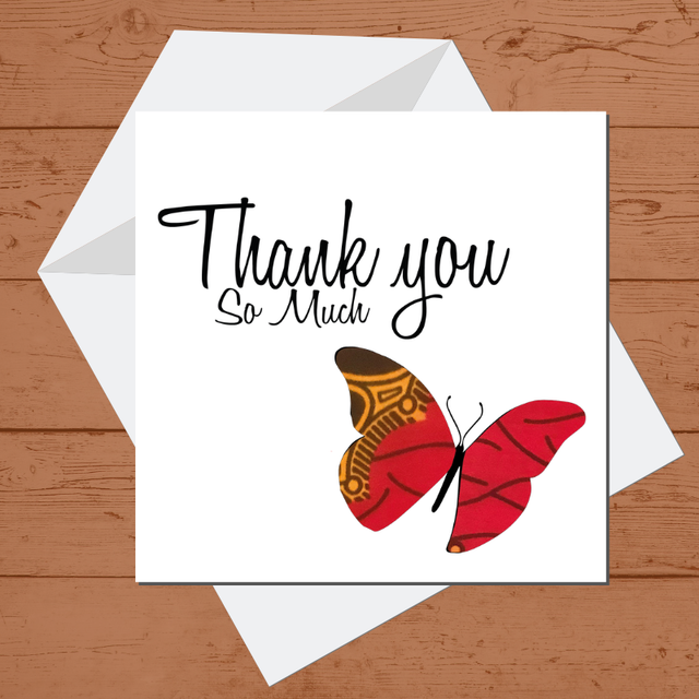 African Print Butterflies Card