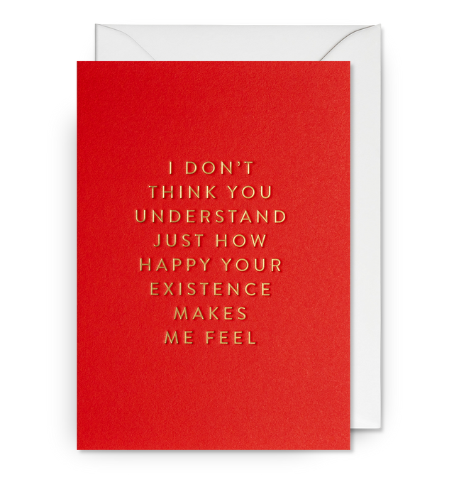 I Don't Think You Understand Just How Happy Your Existance Makes Me Feel Card